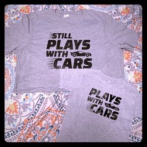 Plays with cars daddy/son duo shirt!